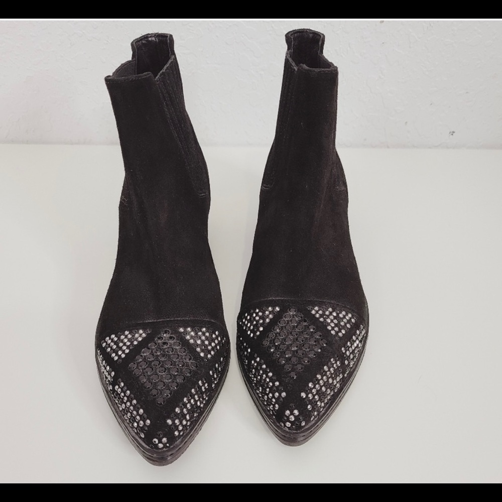 Sesto Meucci black suede studded ankle boots